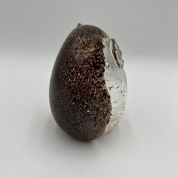 VINTAGE HAND-BLOWN gold flake glass owl art paper weight art collectable home de - Picture 3 of 13